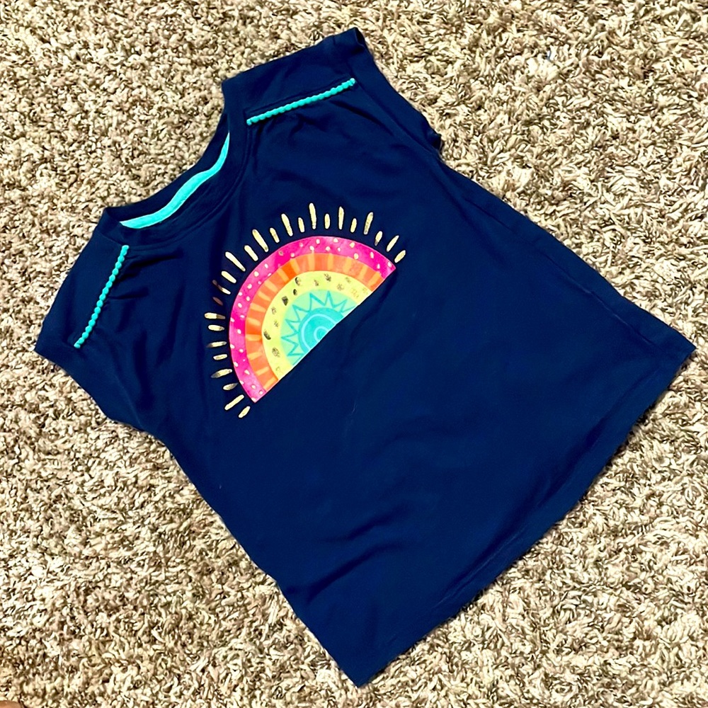 Cat & Jack girls navy shirt rainbow 4T